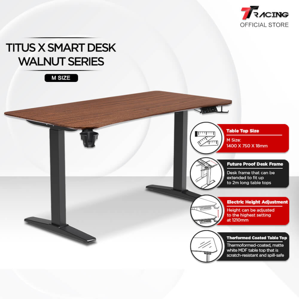 โต๊ะปรับระดับ TTRACING TITUS X SMART DESK 1.4M สี WALNUT